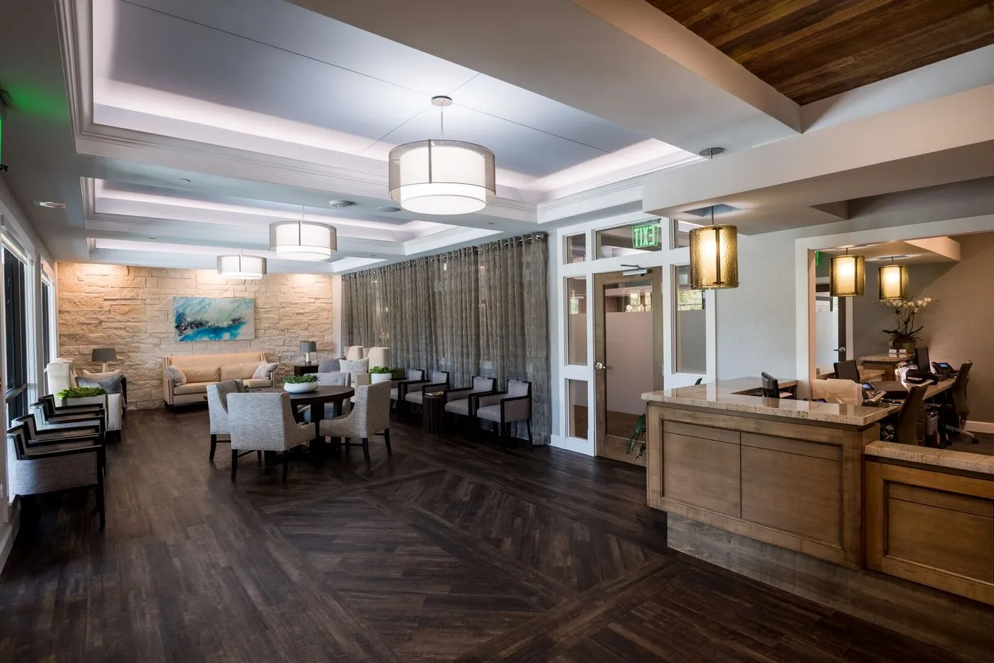 The reception area at Alamo Heights Dental